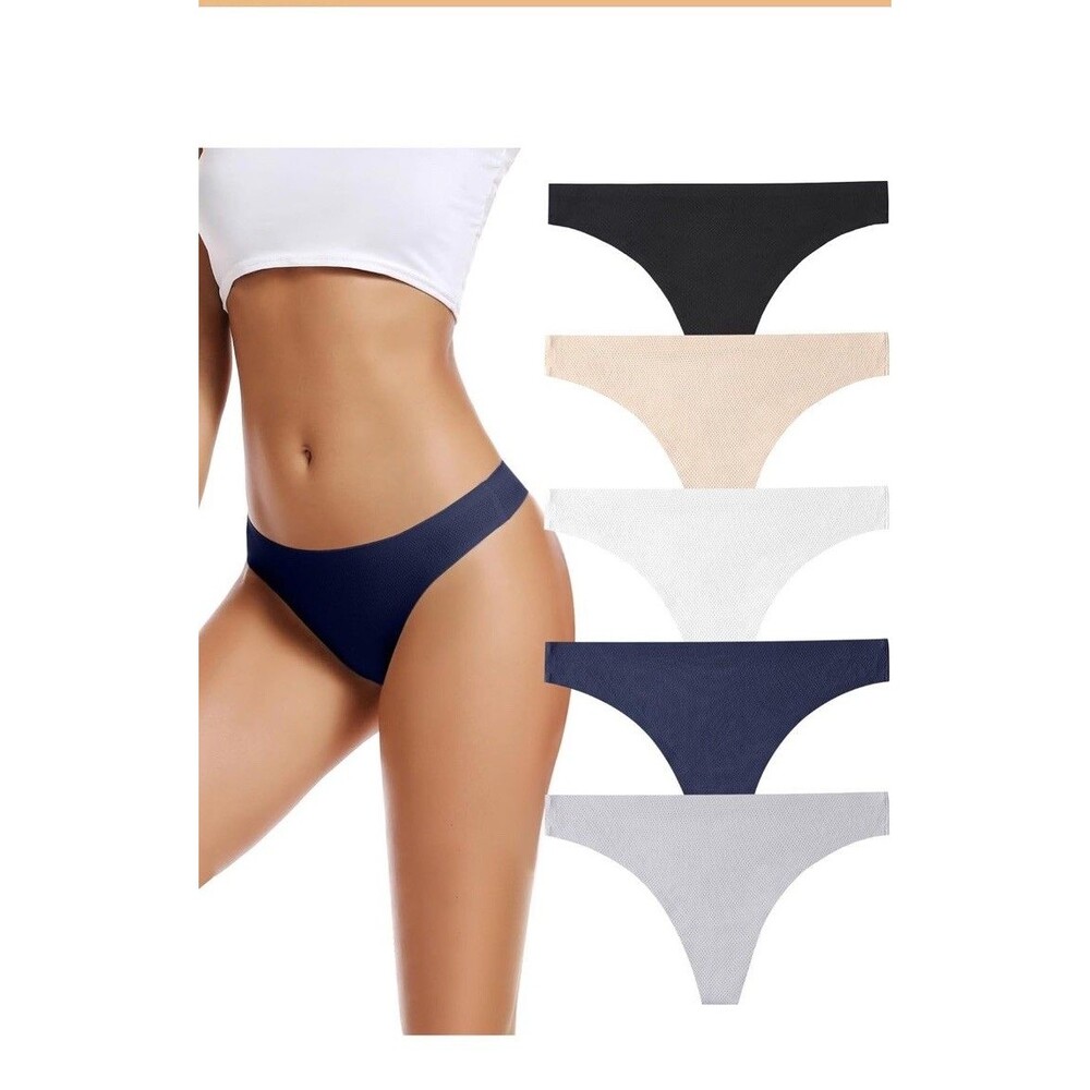 Comfy  Seamless Women Underwear Thongs,No Show Ladies Thong,No Line Workout Med